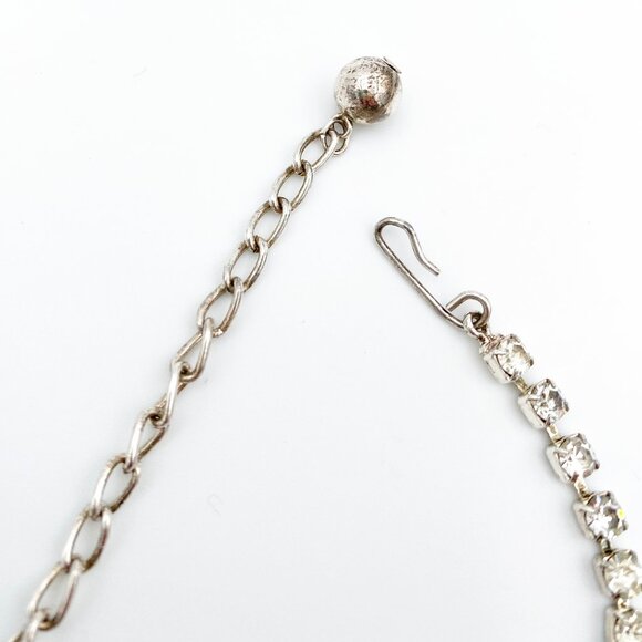 VINTAGE (Y2K) | Crystal & Rhinestone Teardrop Necklace + Earrings Set - Picture 7 of 12